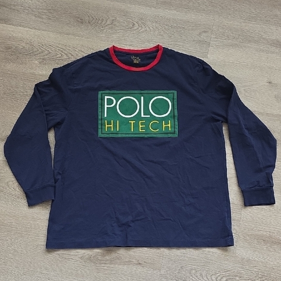 Polo Hi Tech Navy Long Sleeve Shirt - Picture 1 of 5